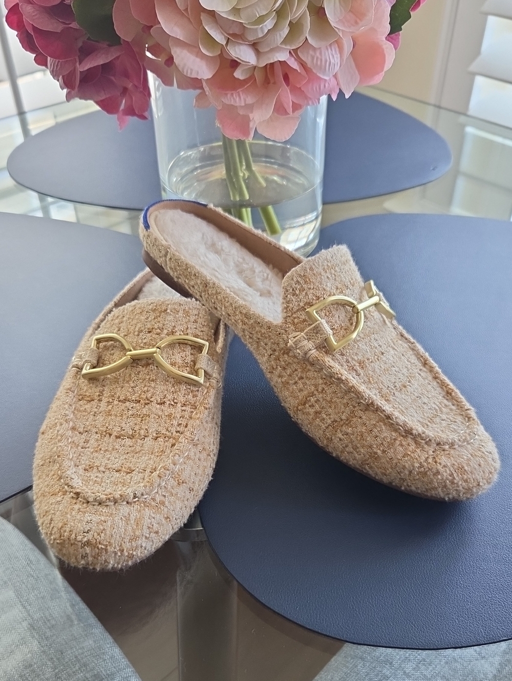 NWOT Rothy's "Cozy Bit Loafer Mule" in Moonlit Tweed - 6.5